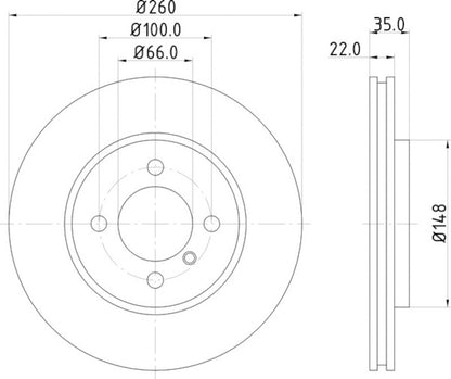 Hella Pagid Disc Brake Rotor 355100652