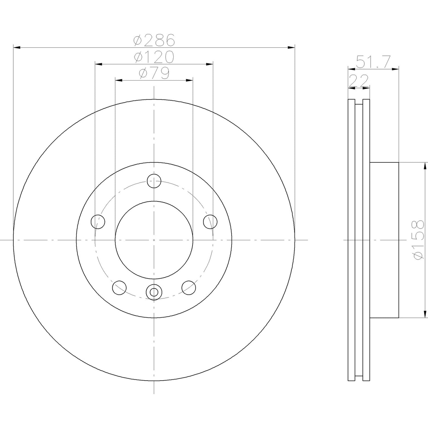 Hella Pagid Disc Brake Rotor 355102582