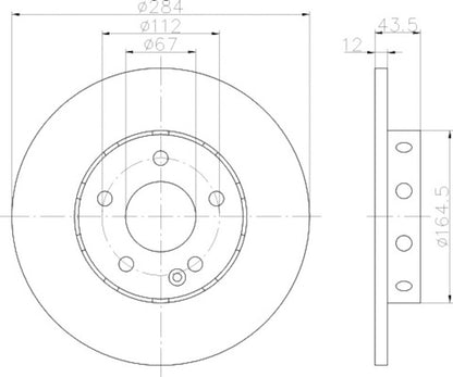 Hella Pagid Disc Brake Rotor 355102952