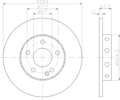 Hella Pagid Disc Brake Rotor 355102952
