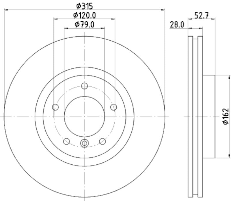 Hella Pagid Disc Brake Rotor 355104092