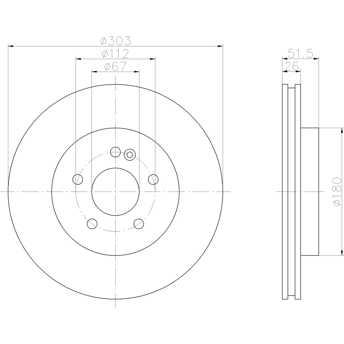 Hella Pagid Disc Brake Rotor 355105832