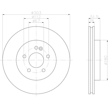 Hella Pagid Disc Brake Rotor 355105832