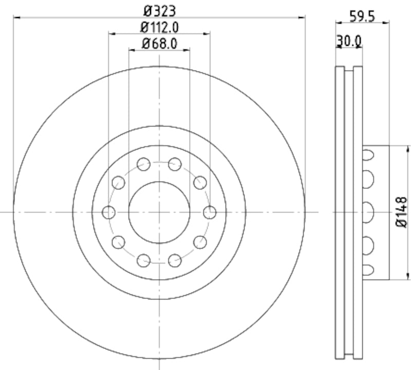 Hella Pagid Disc Brake Rotor 355106702