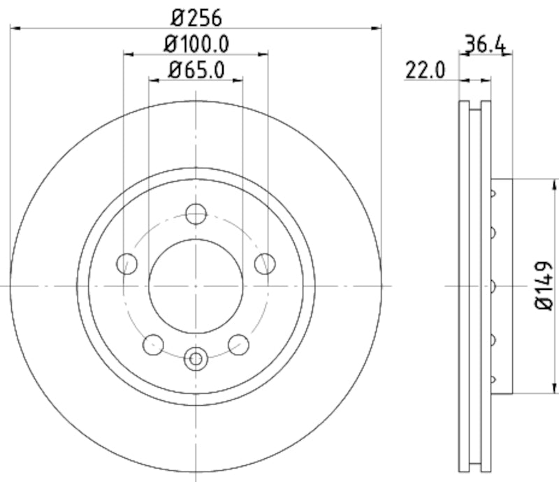 Hella Pagid Disc Brake Rotor 355106752