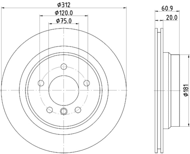 Hella Pagid Disc Brake Rotor 355106772