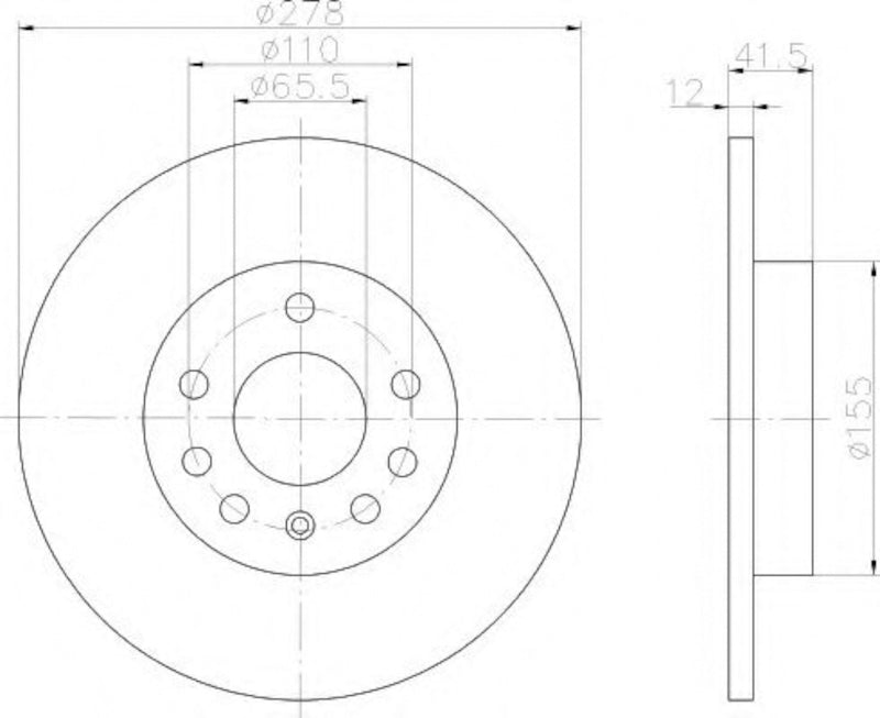 Hella Pagid Disc Brake Rotor 355109212