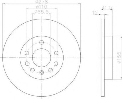 Hella Pagid Disc Brake Rotor 355109212