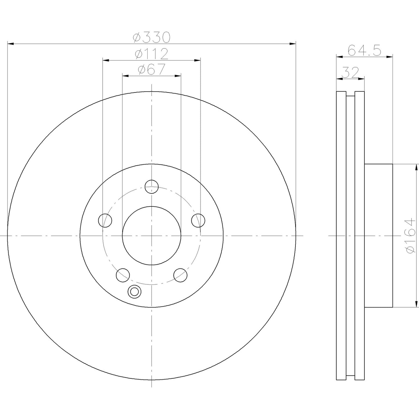 Hella Pagid Disc Brake Rotor 355109432