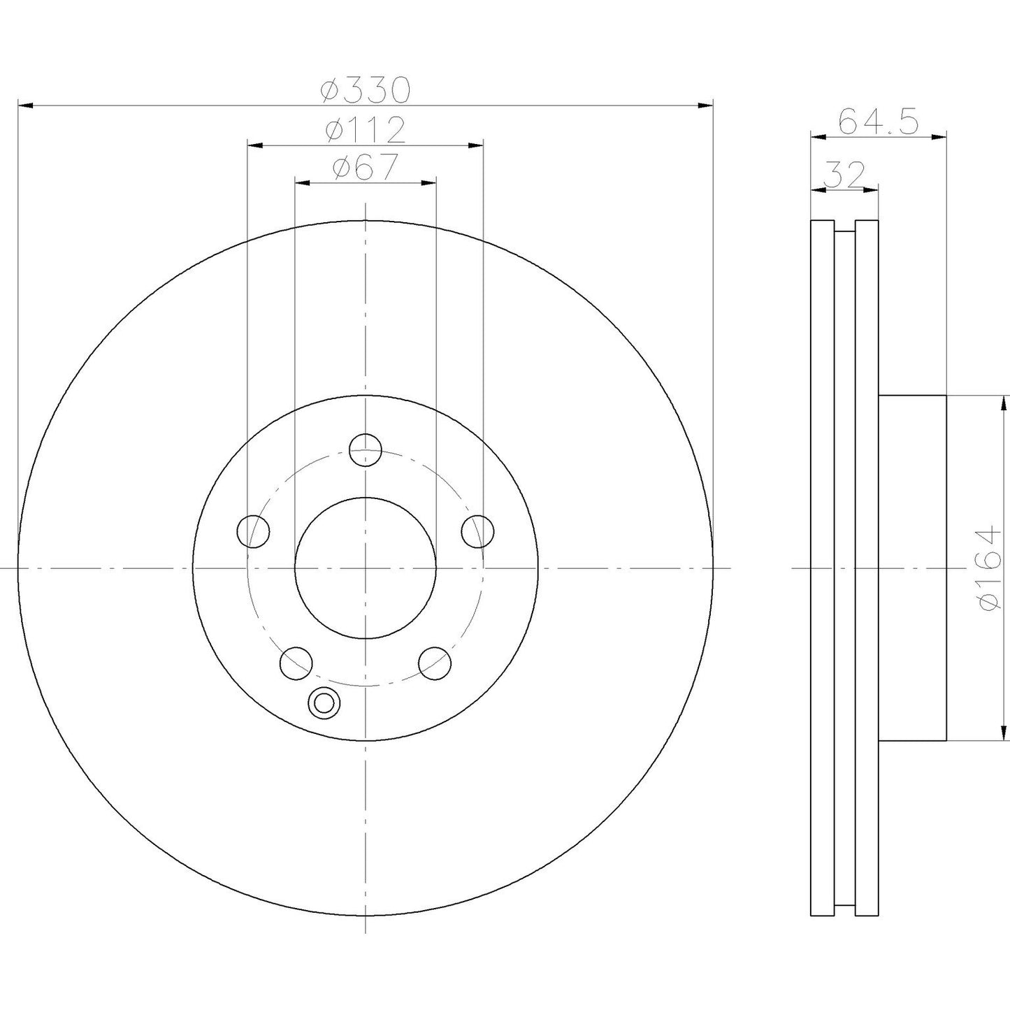 Hella Pagid Disc Brake Rotor 355109432