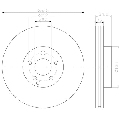 Hella Pagid Disc Brake Rotor 355109432