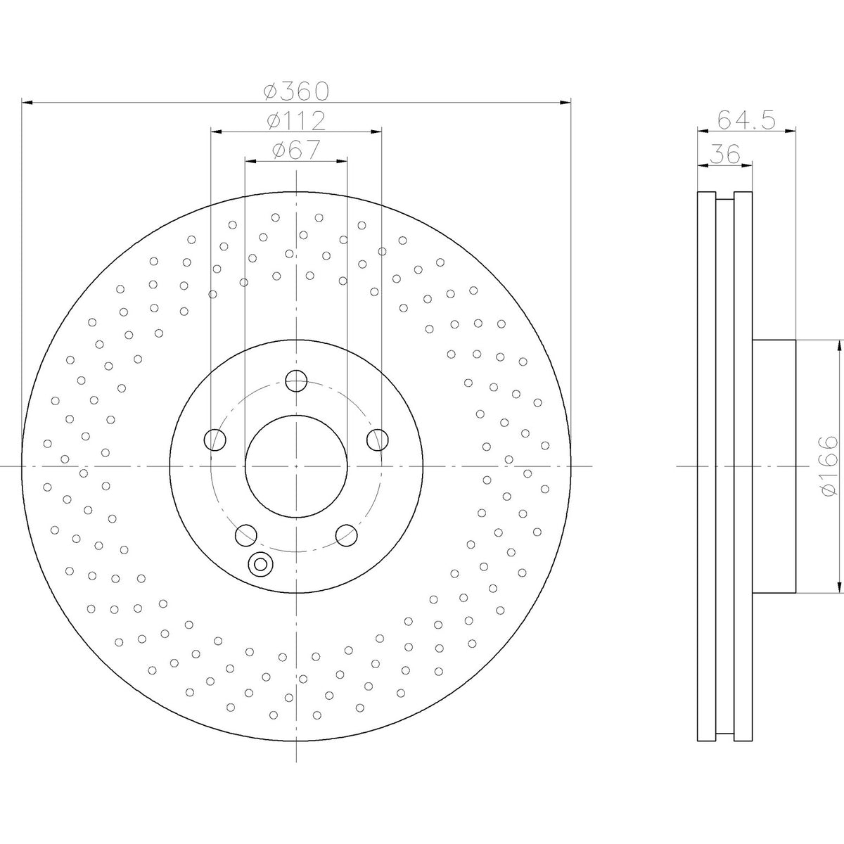 Hella Pagid Disc Brake Rotor 355109492