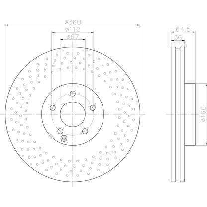 Hella Pagid Disc Brake Rotor 355109492