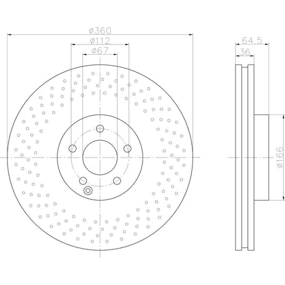 Hella Pagid Disc Brake Rotor 355109492