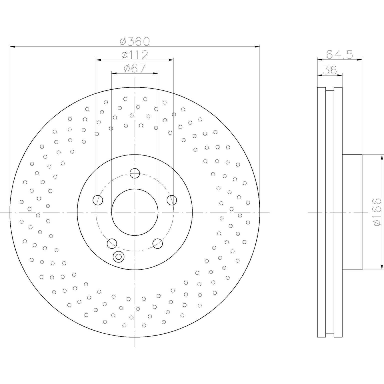 Hella Pagid Disc Brake Rotor 355109492