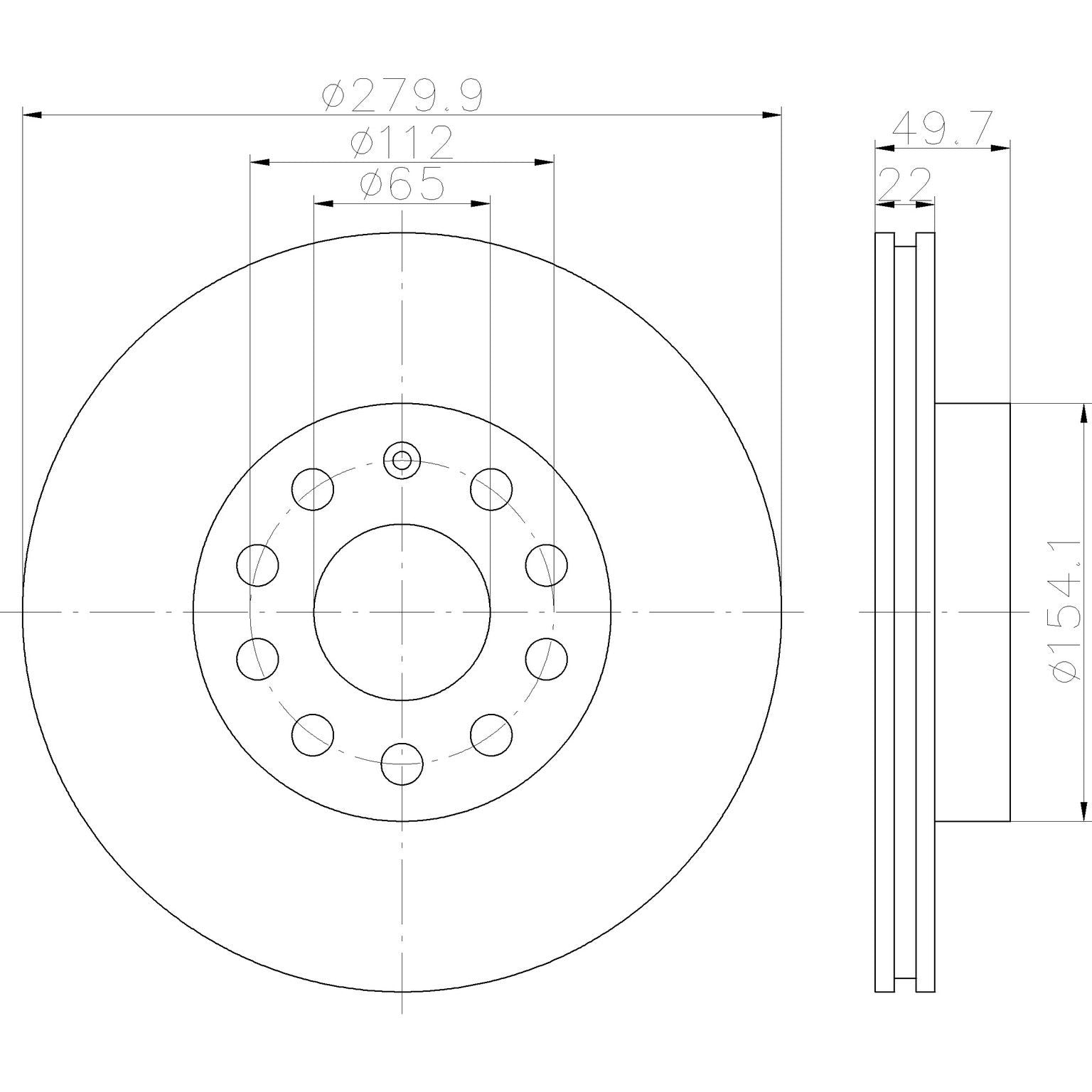 Hella Pagid Disc Brake Rotor 355109562