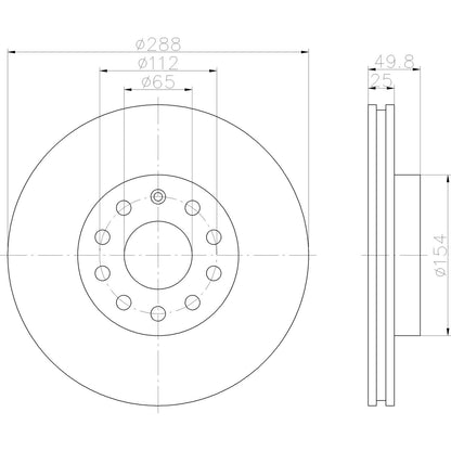 Hella Pagid Disc Brake Rotor 355109582