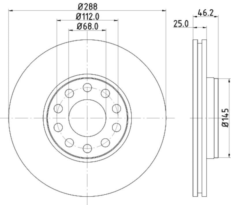 Hella Pagid Disc Brake Rotor 355109622