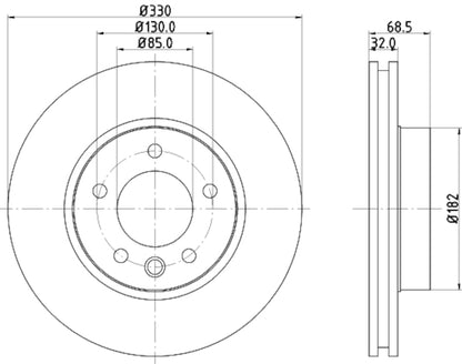 Hella Pagid Disc Brake Rotor 355109742