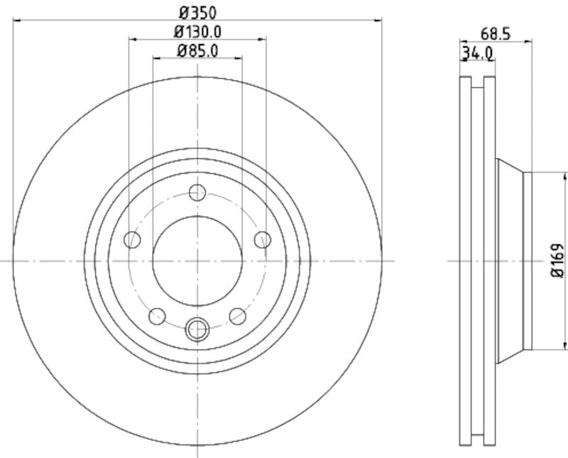 Hella Pagid Disc Brake Rotor 355109762