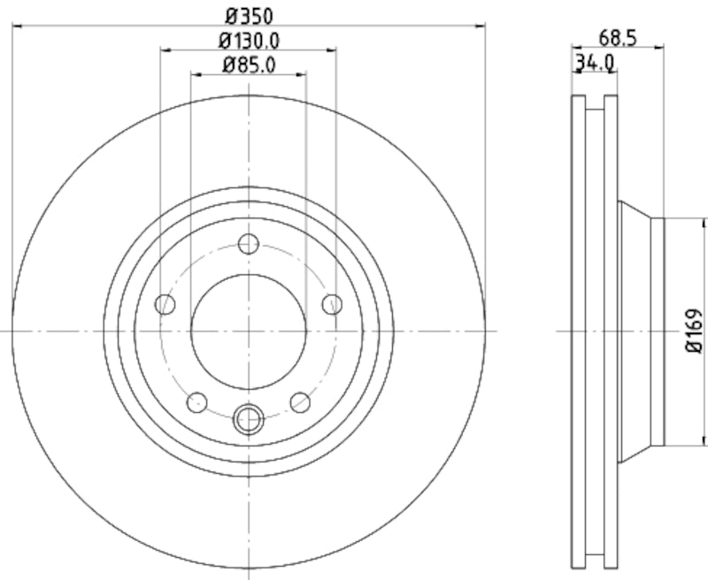 Hella Pagid Disc Brake Rotor 355109782