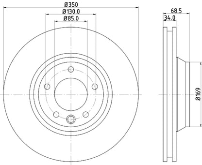 Hella Pagid Disc Brake Rotor 355109782