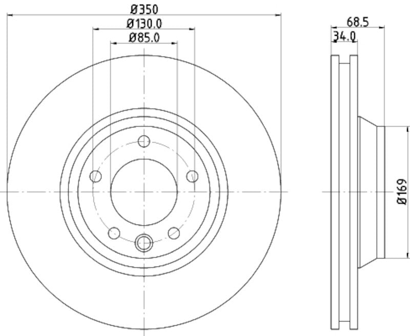 Hella Pagid Disc Brake Rotor 355109782