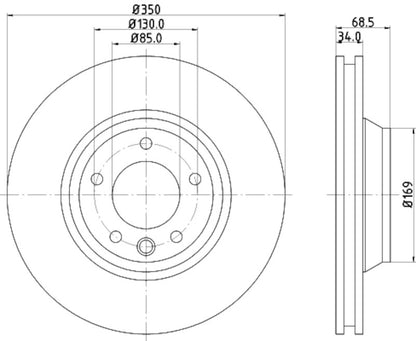 Hella Pagid Disc Brake Rotor 355109782