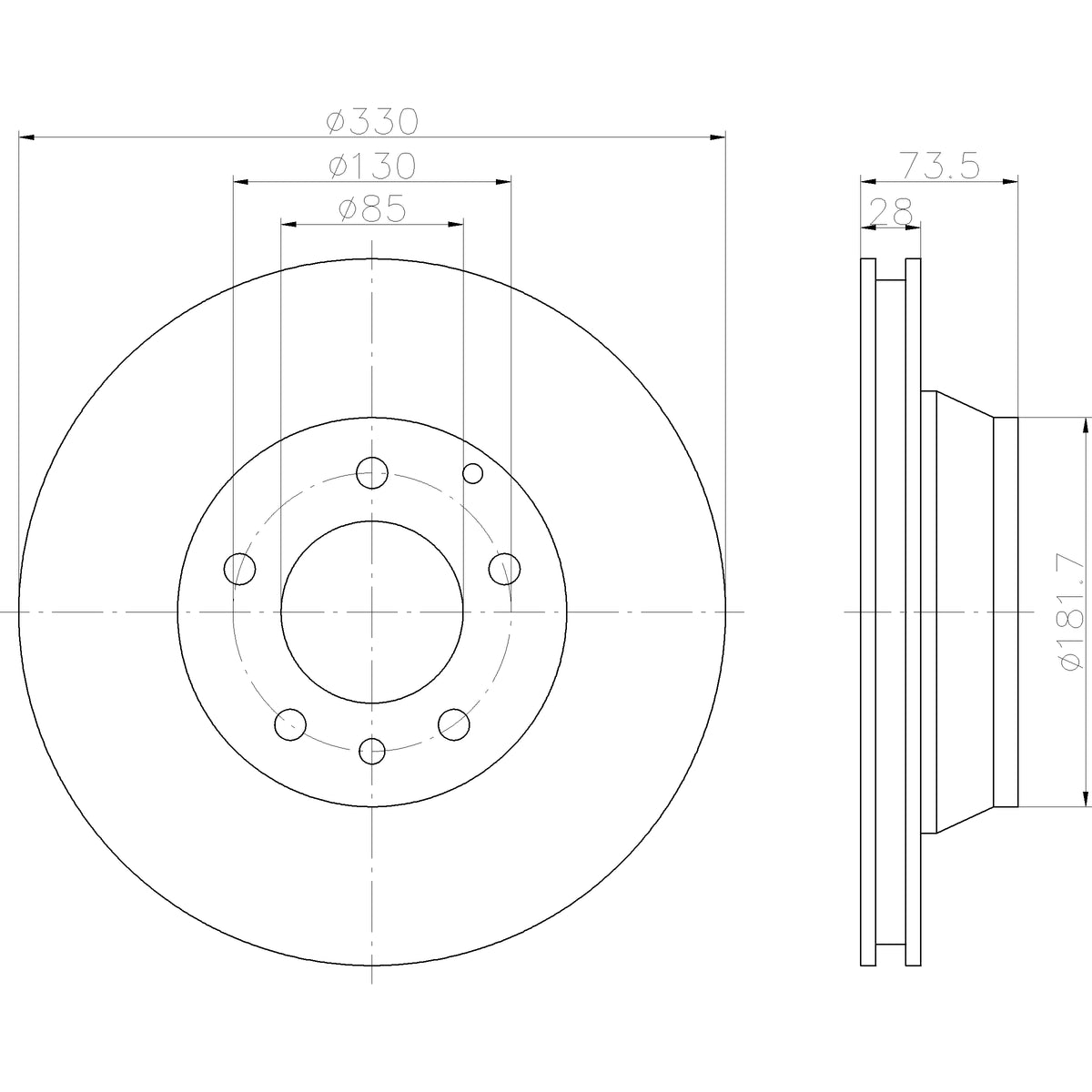 Hella Pagid Disc Brake Rotor 355109822