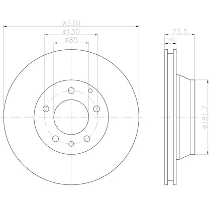 Hella Pagid Disc Brake Rotor 355109822