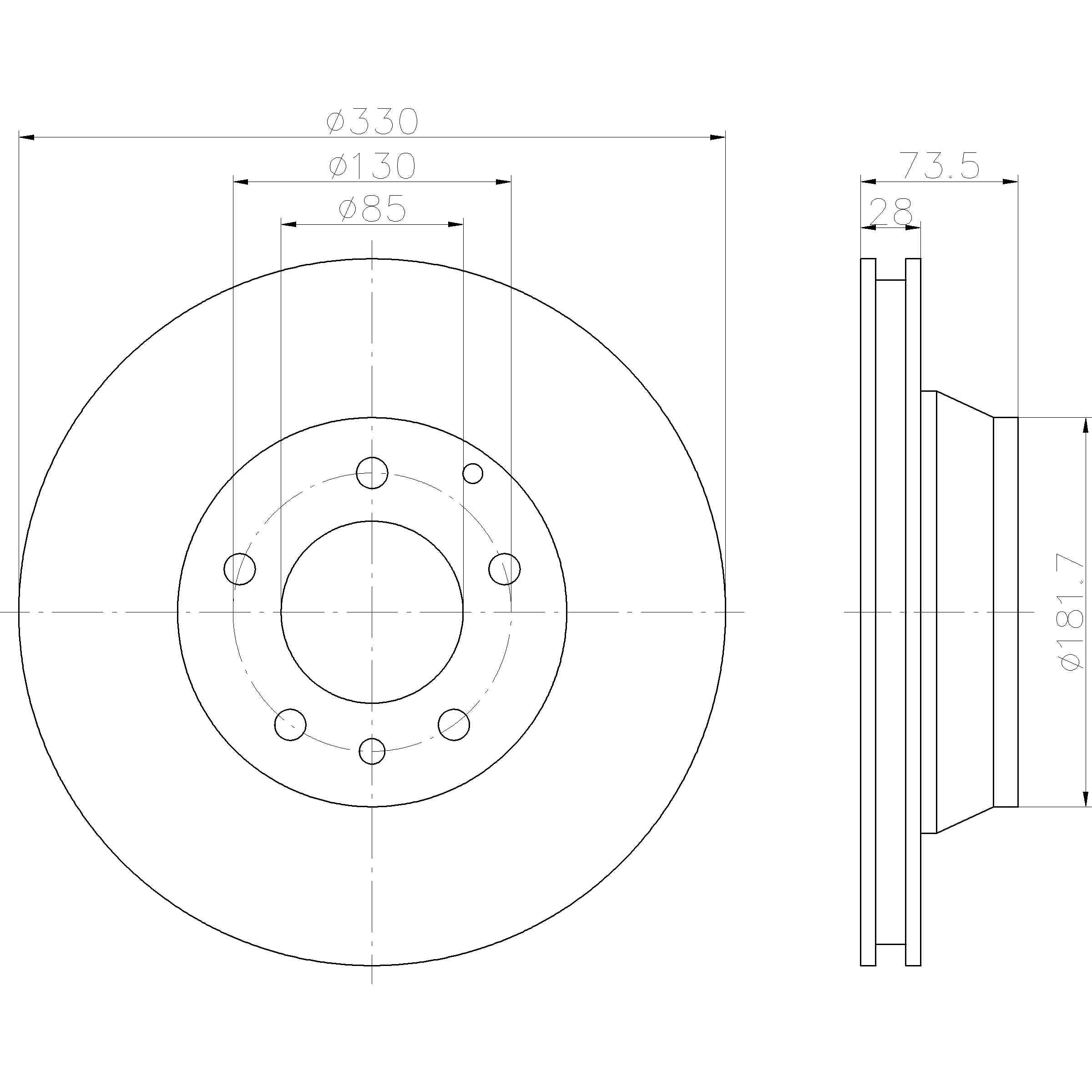 Hella Pagid Disc Brake Rotor 355109822