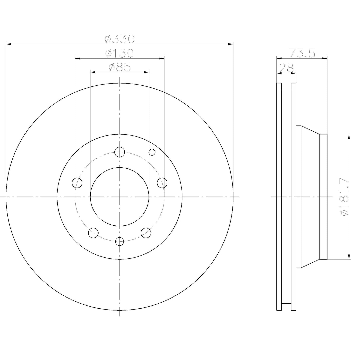 Hella Pagid Disc Brake Rotor 355109822