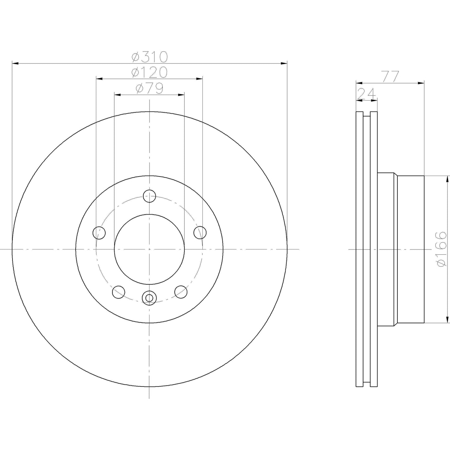 Hella Pagid Disc Brake Rotor 355109902