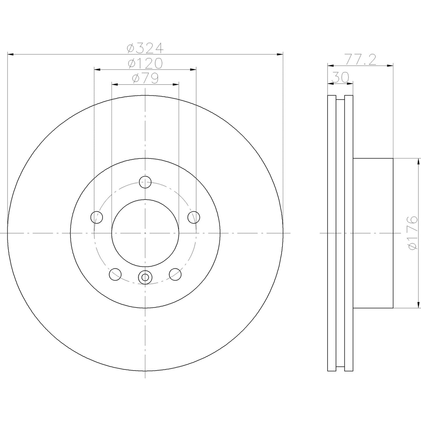 Hella Pagid Disc Brake Rotor 355109922