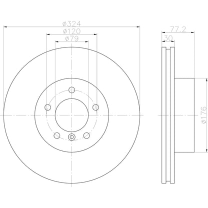 Hella Pagid Disc Brake Rotor 355109922