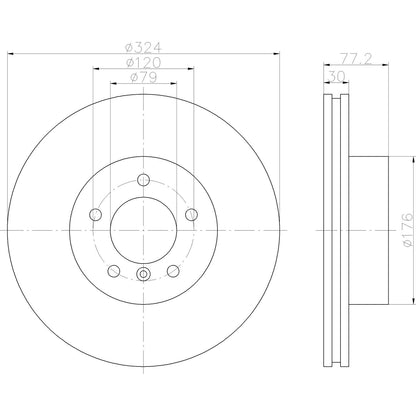 Hella Pagid Disc Brake Rotor 355109922