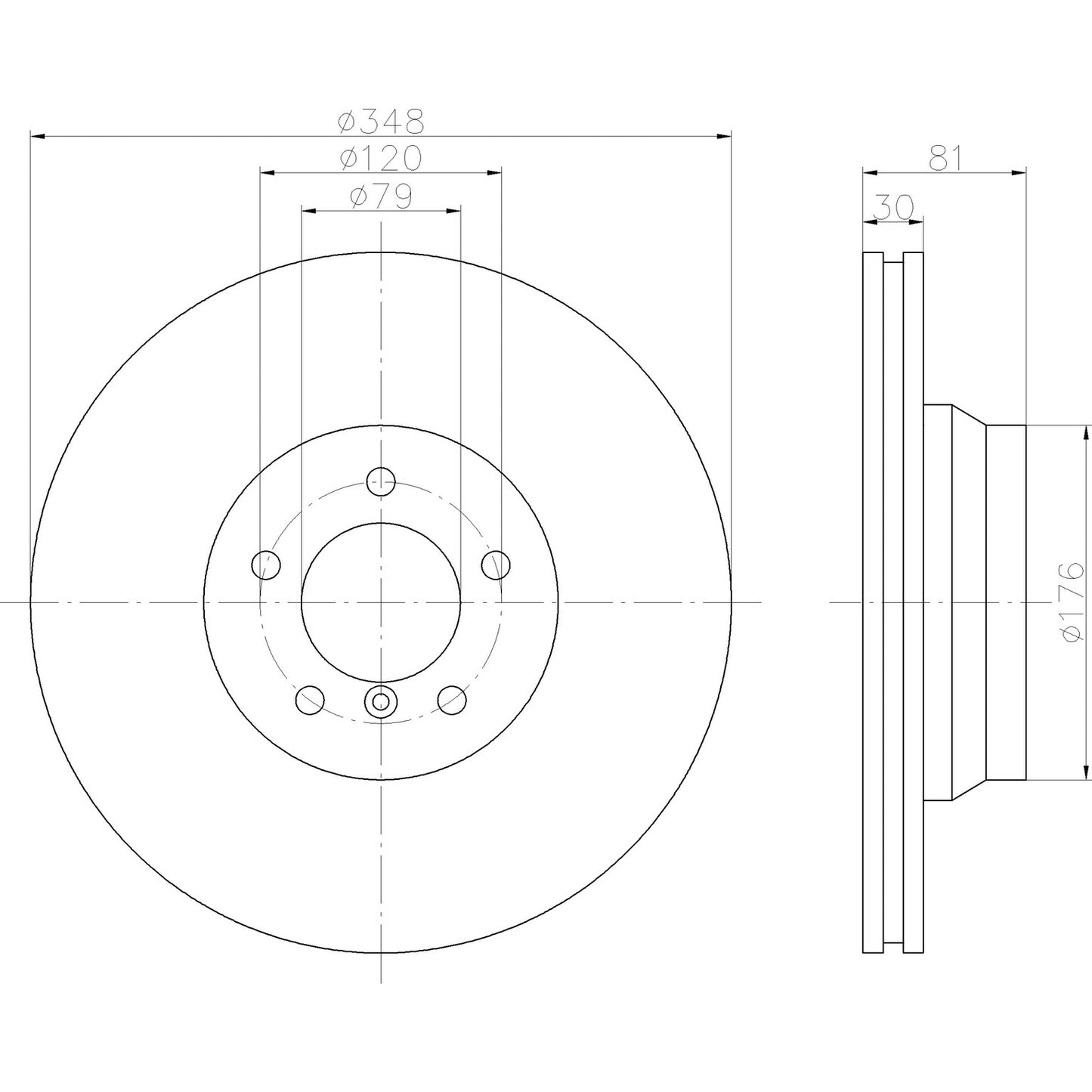 Hella Pagid Disc Brake Rotor 355109982