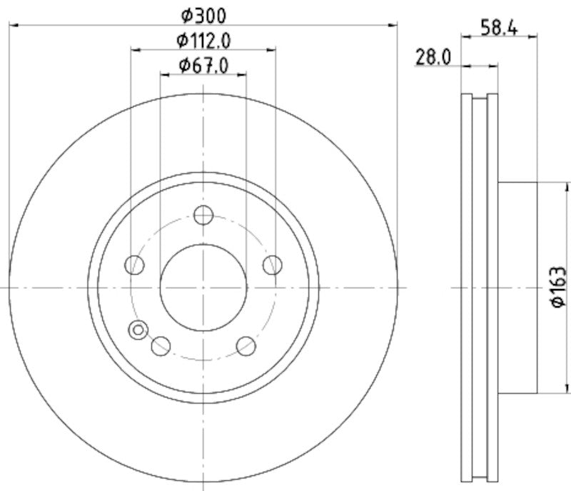 Hella Pagid Disc Brake Rotor 355110071