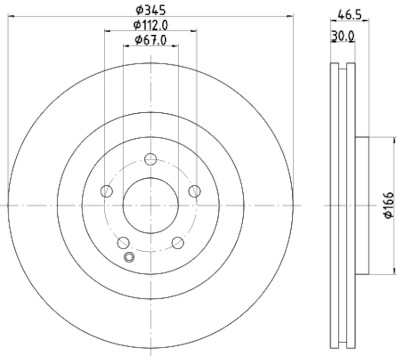 Hella Pagid Disc Brake Rotor 355110112