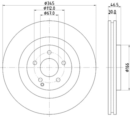 Hella Pagid Disc Brake Rotor 355110112