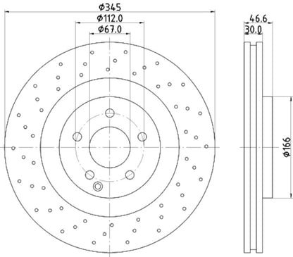 Hella Pagid Disc Brake Rotor 355110132