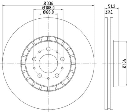 Hella Pagid Disc Brake Rotor 355110592