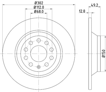 Hella Pagid Disc Brake Rotor 355111182