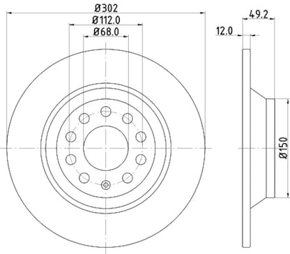 Hella Pagid Disc Brake Rotor 355111182
