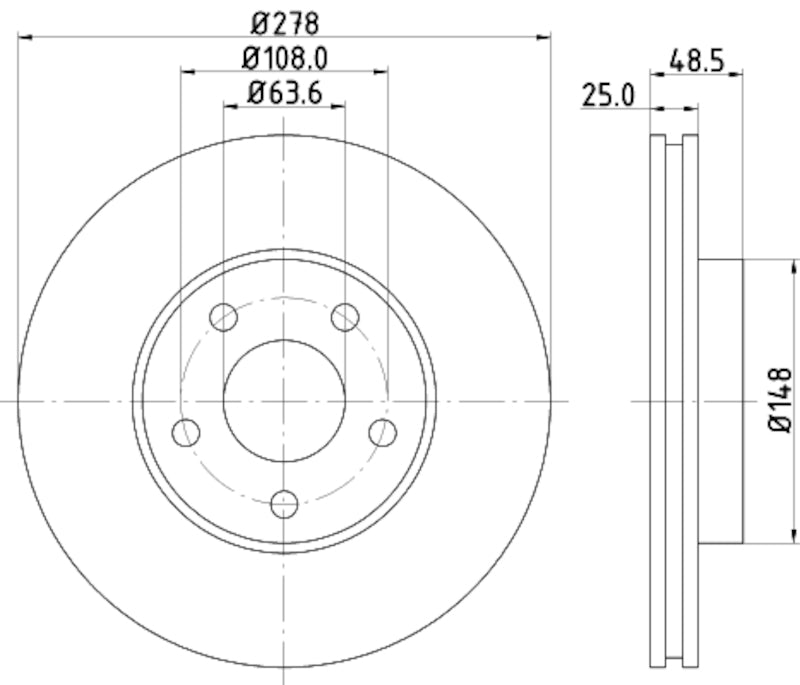 Hella Pagid Disc Brake Rotor 355112172