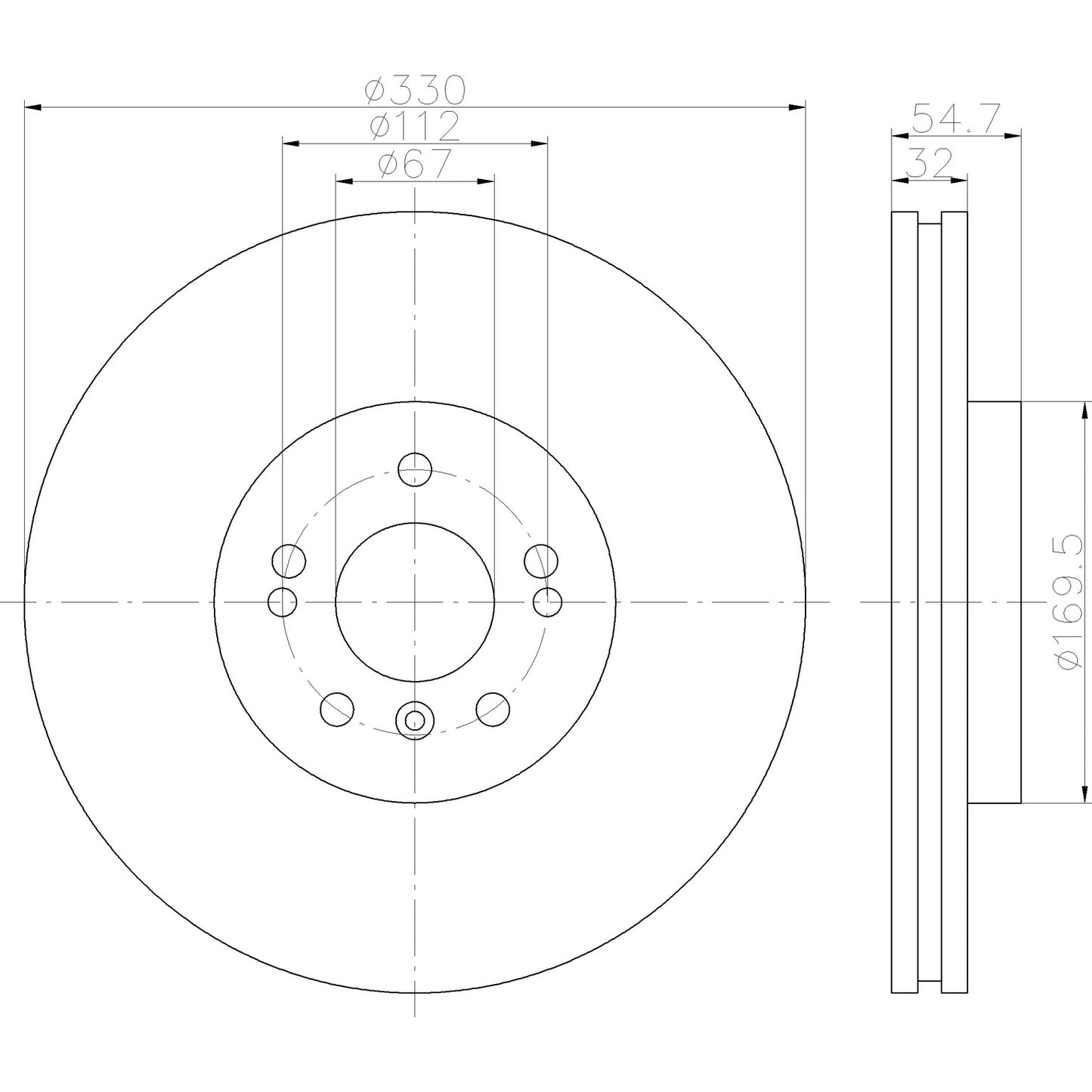 Hella Pagid Disc Brake Rotor 355113172