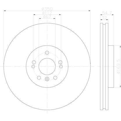 Hella Pagid Disc Brake Rotor 355113192