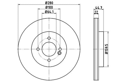 Hella Pagid Disc Brake Rotor 355113752