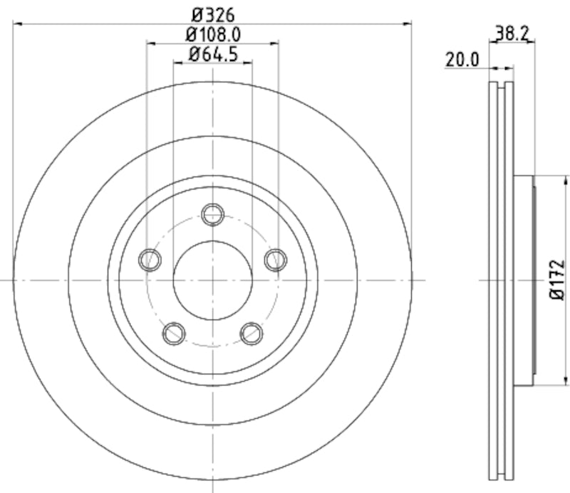 Hella Pagid Disc Brake Rotor 355115582