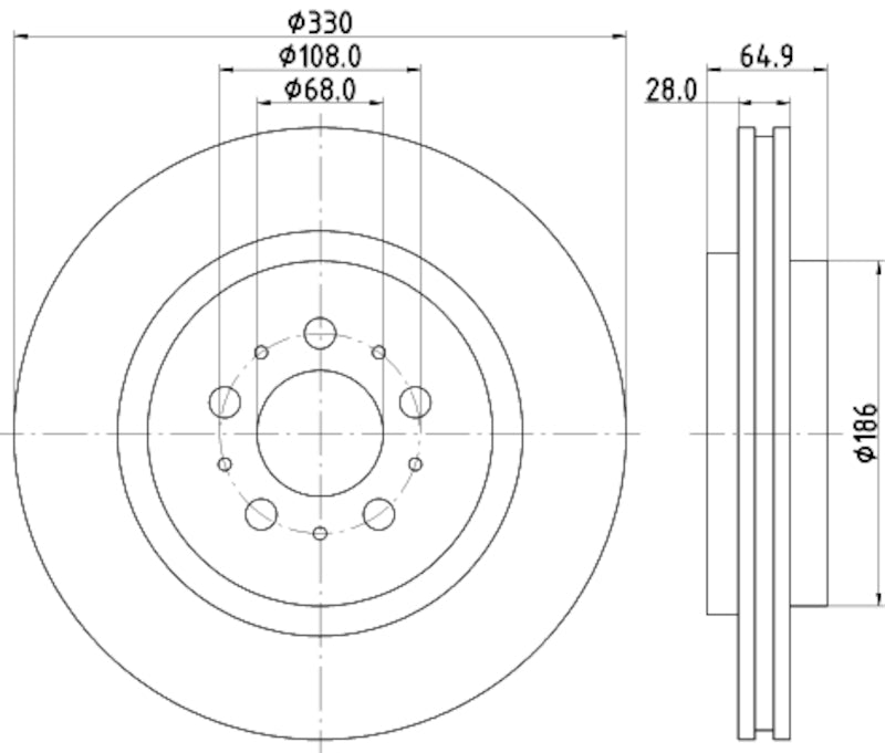 Hella Pagid Disc Brake Rotor 355115602